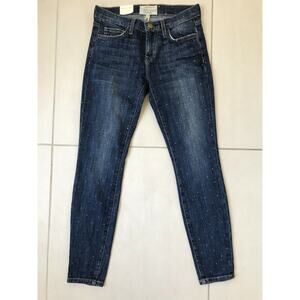 Current/Elliott Stiletto Low Rise Polka Dot Skinny Crop Stretch Jeans